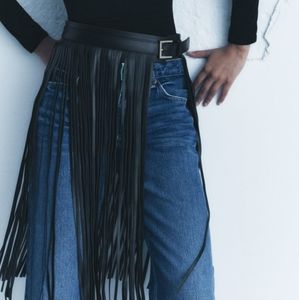Zara Fringe belt- genuine leather